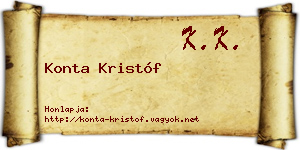 Konta Kristóf névjegykártya